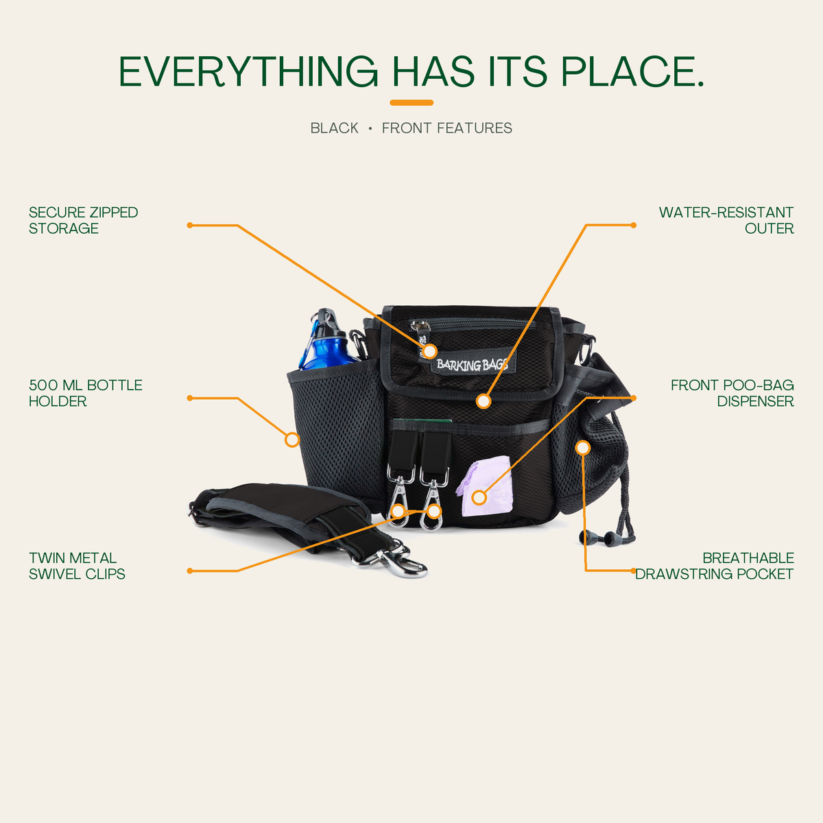 Black Original Bag – front features