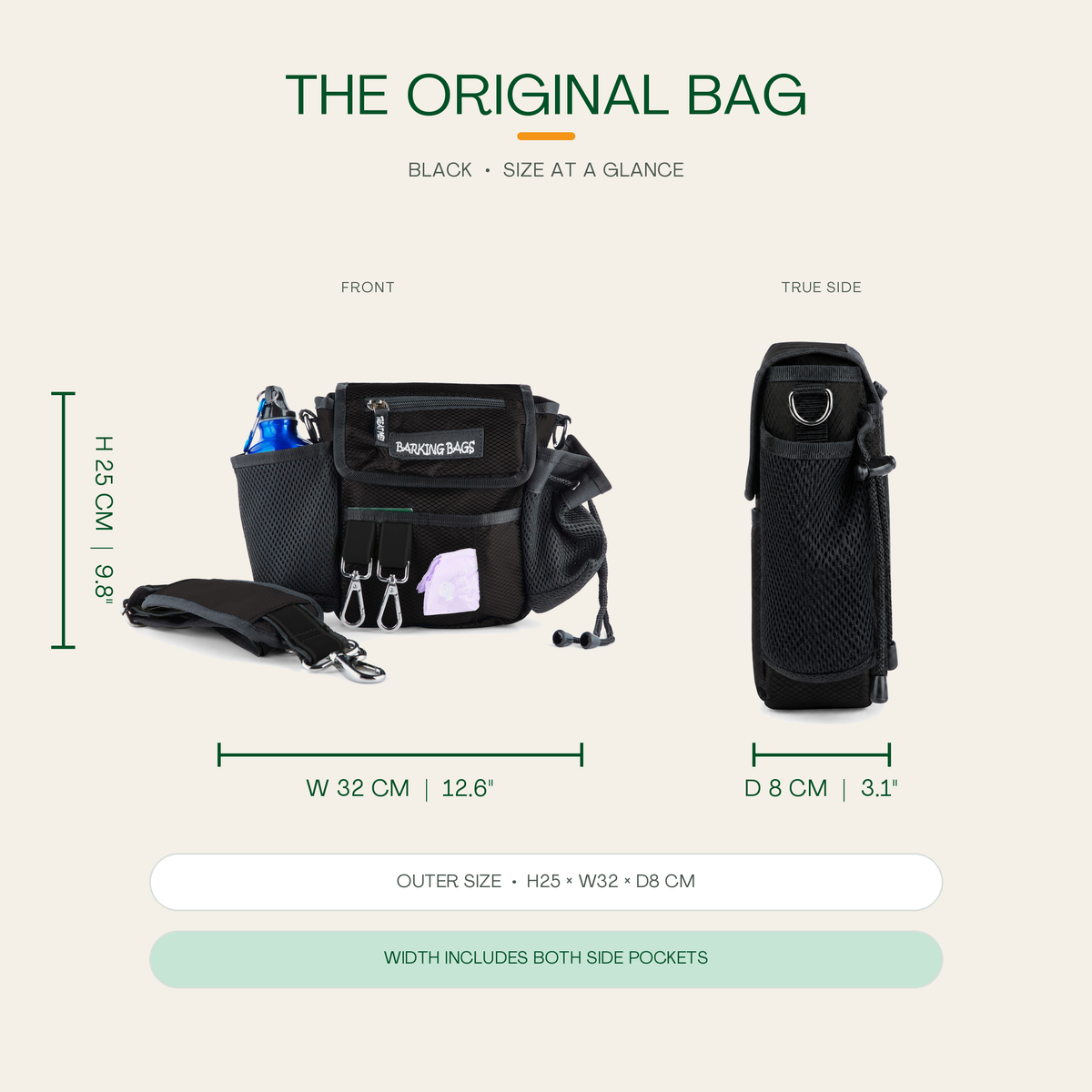 Black Original Bag – dimensions